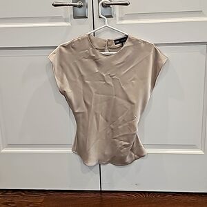 Ladies satin tank with side pleat detail